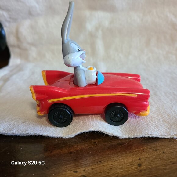 Vintage Bugs Bunny Car Toy Looney Tunes Warner Bros Red Roadster Vehicle - Picture 3 of 5